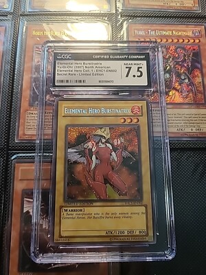 Yugioh Elemental Hero Burstinatrix EHC1-EN002 CGC Graded 7.5 NM Limited Edition-image