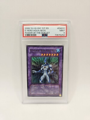 Yugioh Card Elemental Hero Aqua Neos POTD-EN031 1st Edition PSA 9 ENG-image
