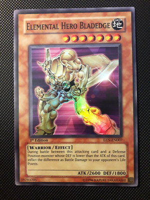 Yu-Gi-Oh! Elemental Hero Bladedge, EEN-EN007, SR, 1st Edition, English, NM-PL-image