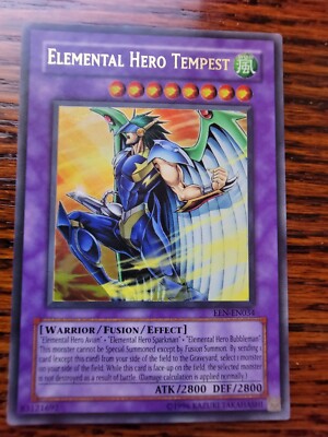Elemental Hero Tempest EEN-EN034 Ultra Rare LP Unlimited Edition Yugioh Card-image