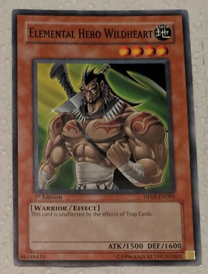 Yugioh Elemental Hero Wildheart Original mid 00s 1st edition DP03-EN003-image