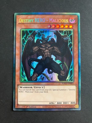 Yugioh Destiny HERO - Malicious RA03-EN001 Prismatic Collector’s Rare 1st Ed NM-image