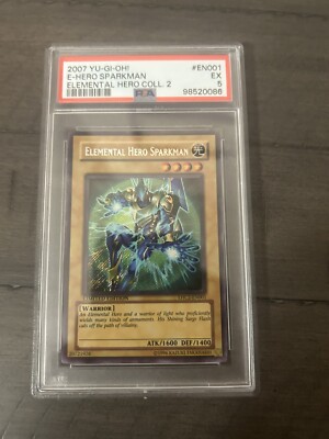 Elemental HERO Sparkman EHC2-EN001 Secret Rare PSA 5-image