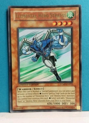 Elemental Hero Stratos JUMP-EN012 Shonen Limited Edition Promo Ultra Rare YuGiOh-image