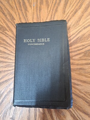 VIntage KJV King James Version Leather Red Letter Concordance Zondervan-image