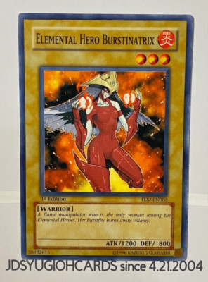 YuGiOh Elemental Hero Burstinatrix 1st Ed TLM- EN002 MINT/NEAR MINT-image