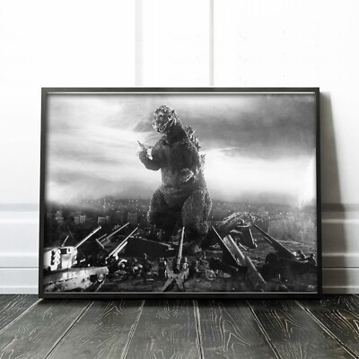 Godzilla 1954 Movies Black and White Classic Films 1950s Wall Art Poster Print-image