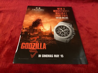 PAD43 MOVIE ADVERT 11X9 GODZILLA TV STEEL WATCHES-image