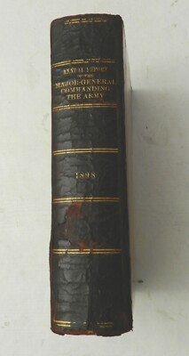 1898, Annual Report of the Major-General Commanding the Army, LEATHER, MAPS! VG-image