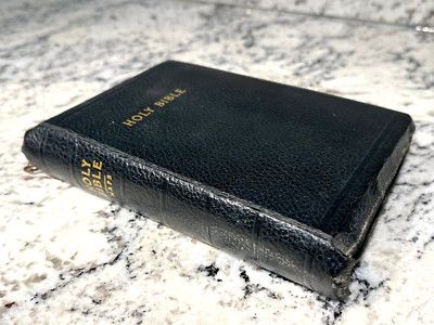 HOLY BIBLE Maps Vintage Old & New Testaments 1956 Black Zippered Flexcover-image