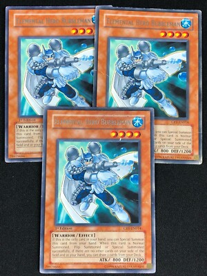YUGIOH ELEMENTAL HERO BUBBELMAN CRV-014 1ST RARE X3(HP)-image
