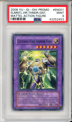 YUGIOH MF01-EN001 ELEMENTAL HERO THUNDER GIANT PARALLEL RARE PSA 9 MINT 43252453-image