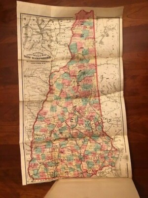 RARE 1874 The Statistics and Gazetteer of New Hampshire, Fogg, NH w/ Folding MAP-image