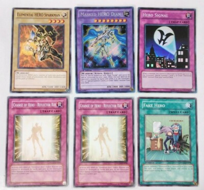 6 Elemental HERO YuGiOh Cards: Masked Hero Dian Secret Rare, Hero Signal-image