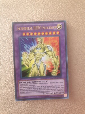 YUGIOH ELEMENTAL HERO ELECTRUM ULTRA RARE LCGX-EN052 NM-image