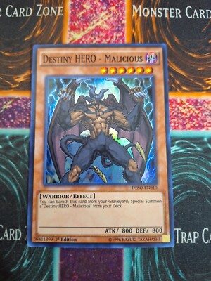 Yu-Gi-Oh! Destiny HERO - Malicious DESO-EN010 Super Rare 1st Edition Near Mint-image