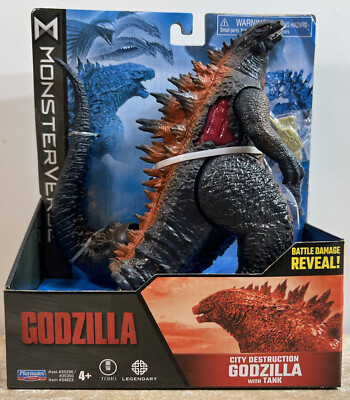 Playmates Godzilla vs Kong Battle City Destruction Godzilla W/ Tank 2022-image