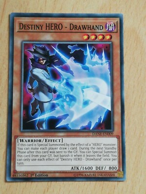 Yugioh card - Destiny Hero Drawhand - DANE-EN009 1ST EDITION-image