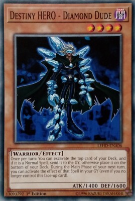 LEHD-ENA06 DESTINY HERO - DIAMOND DUDE COMMON 1ST EDITION YuGiOh CARD-image