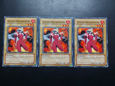 Yugioh - Elemental Hero Burstinatrix TLM-EN002 Common 1st Edition Playset x3-image