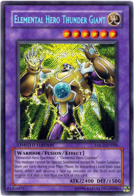 Yugioh! MP Elemental Hero Thunder Giant - EHC2-EN004 - Secret Rare - Limited Edi-image