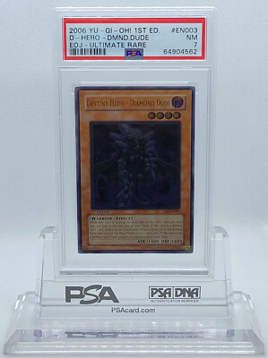 YUGIOH 1ST ED EOJ-EN003 ELEMENTAL HERO DIAMOND DUDE ULTIMATE PSA 7 NM #64904562-image