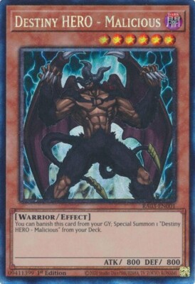 Destiny HERO - Malicious (RA03-EN001) - Collector's Rare - 1st Edition-image