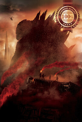 GODZILLA 2014 OFFICIAL CINEMA ORIGINAL MOVIE FILM WALL ART PRINT PREMIUM POSTER-image