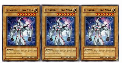 Yugioh- 3X Elemental Hero Neos - Common - 1st Edition - POTD-EN001 - Light Play-image