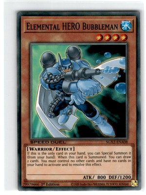 Yu-Gi-Oh! Speed Duel Elemental Hero Bubbleman Common SGX2-ENA08 Moderately-image