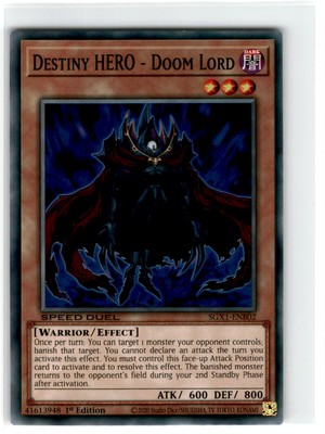 Yu-Gi-Oh! Speed Duel Destiny Hero-Doom Lord Common SGX1-ENB02 Lightly Played 1st-image