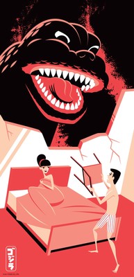 Signed SHAG Josh Agle SDCC 2022 The Drop In Godzilla Toho Print MCM Tiki-image