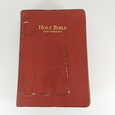 Self-Pronouncing Edition Holy Bible Concordance World Publishing Red Leather -image