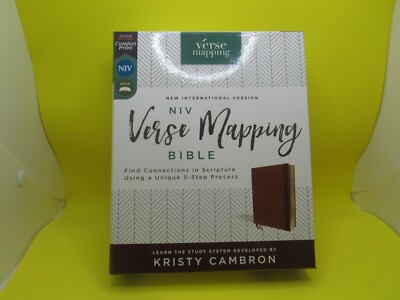 New International Version, Verse Mapping Bible, Brown, Leathersoft - Brand NEW-image