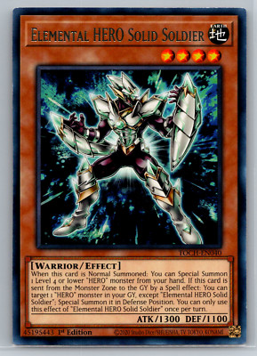 Elemental HERO Solid Soldier Yugioh Toon Chaos Rare TOCH-EN040 1st Edition-image