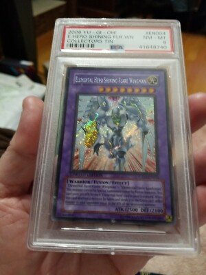 Yugioh Elemental Hero Shining Flare Wingman CT03-EN004 Special Edition PSA 8 Tin-image