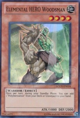Yugioh - Elemental HERO Woodsman - Super Rare LP - Free Holo Card-image