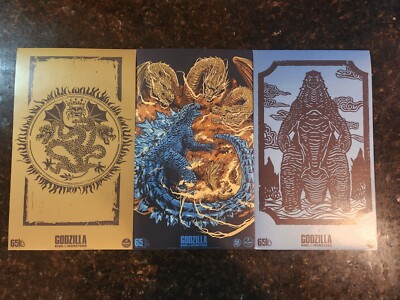 Godzilla King of the Monsters 3 Posters Art Print Loot Crate Exclusive -image