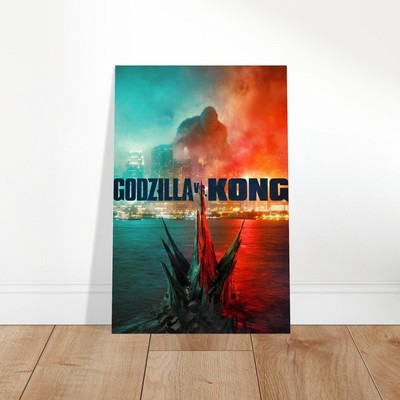 Godzilla vs Kong Movie Poster - Epic Monster Battle City Scene Wall Art-image