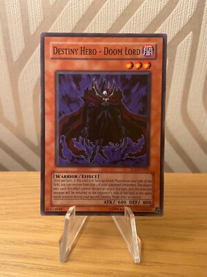 NM / MINT Destiny Hero - Doom Lord EOJ-EN001 Yugioh TCG Card FREE UK P&P-image