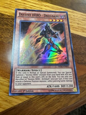 Destiny HERO - Drilldark DESO-EN001 1st Edition Super Rare LP + BONUS-image