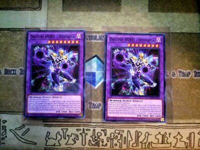 YUGIOH TCG 2X DESTINY HERO DYSTOPIA LEHD-ENA33 COMMON 1ST EDITION NM-image