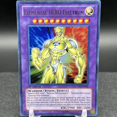 Elemental Hero Electrum LCGX-EN052 1st Edition Yugioh Card-image
