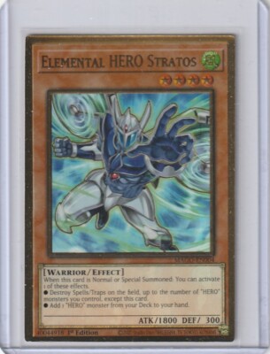 Yugioh MAGO-EN004 Elemental HERO Stratos – Premium Gold Rare 1st edition-image