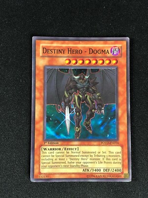 YUGIOH DESTINY HERO DOGMA POTD-EN014 1ST SUPER HP/CREASES-image