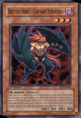 1st Ed Destiny HERO - Captain Tenacious EOJ-EN002 Yugioh-image