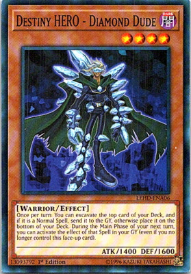 Destiny HERO - Diamond Dude LEHD-ENA06 Yu-Gi-Oh! Light Play 1st Edition -image