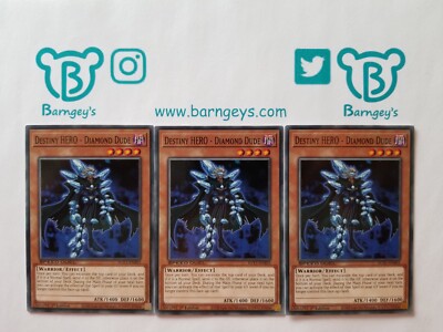 3 Destiny HERO - Diamond Dude,PLAYSET,SGX1,1st E,Common,Yugioh,Barngey's,Singles-image