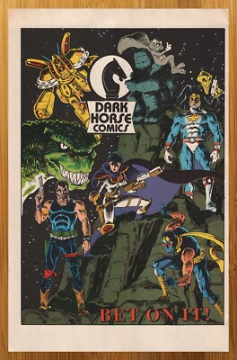 1992 Dark Horse Comics Print Ad/Poster Chadwick Concrete Godzilla Promo Art 90s-image