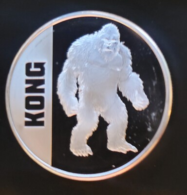 2021 KONG vs Godzilla Niue Mint-999 Silver 1 Oz Ounce Art Bar Round-image